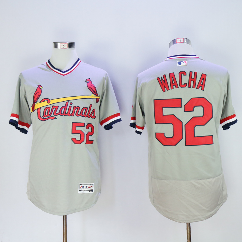 Men St. Louis Cardinals #52 Wacha Grey Throwback Elite MLB Jerseys->->MLB Jersey